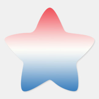 Red White & Blue Ombre Star Sticker