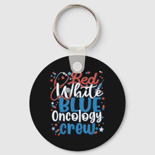 Red White Blue Oncology Nurse Doctor Cancer Care Key Ring