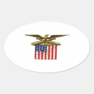 Red White & Blue Oval Sticker