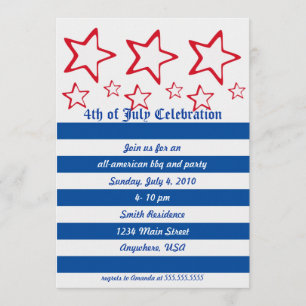 Red, White & Blue Party Invitation