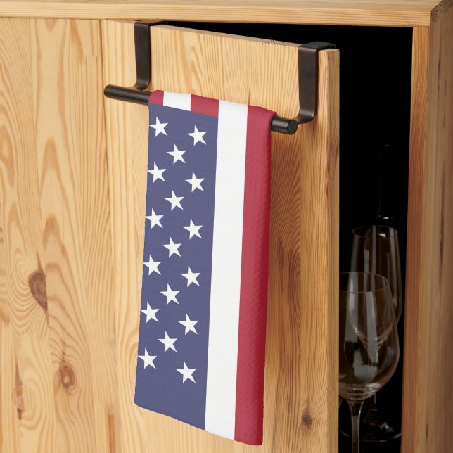 Red White & Blue Patriotic American Flag Tea Towel (Thirds Fold)