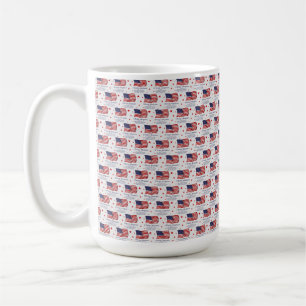 RED WHITE BLUE PATRIOTIC AMERICAN FLAGS COFFEE MUG
