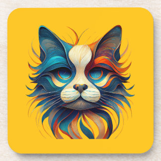 Red White & Blue Patriotic Cat Coaster