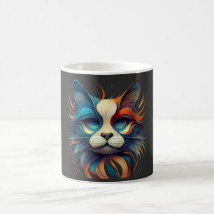 Red White & Blue Patriotic Cat Coffee Mug