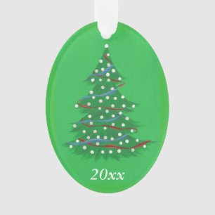 Red White Blue Patriotic Christmas Tree Ornaments