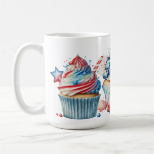 RED WHITE BLUE PATRIOTIC CUPCAKES COFFEE MUG