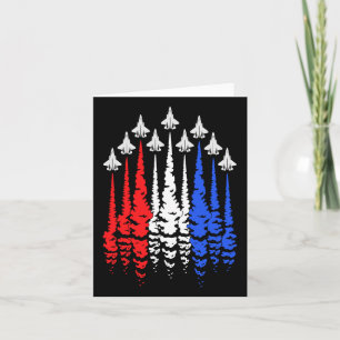 Red White Blue Patriotic Jets Usa Flag Men Boys 4t Card