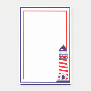 Red White Blue Patriotic Lighthouse Post-It Notes