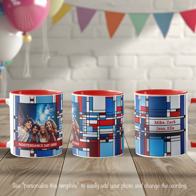 Red White Blue Patriotic Stained Glass Photo 019 Mug (Creator Uploaded)