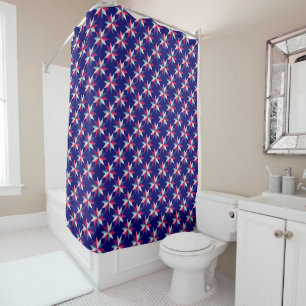 Red White Blue Patriotic Stars Shower Curtain