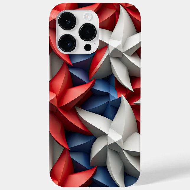 RED WHITE BLUE PATRIOTIC USA STARS Case-Mate iPhone CASE (Back)