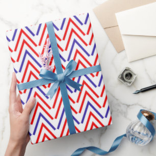 red white blue pattern wrapping paper