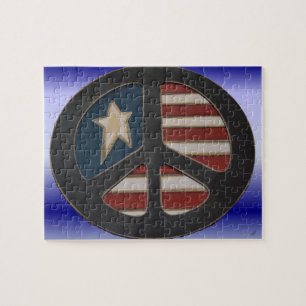 Red, White Blue Peace - Puzzle 
