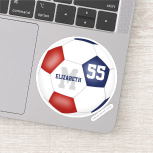 red white blue personalised soccer