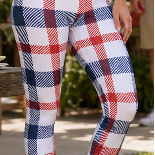 "RED, WHITE & BLUE" PERSONALIZE HIGH-WAIST CAPRI LEGGINGS