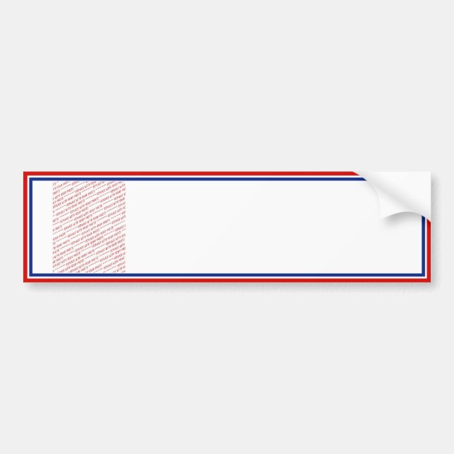 Red White & Blue Photo Frame Template Bumper Sticker (Front)