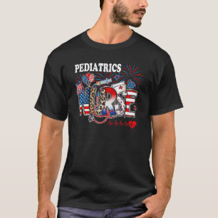 Red White Blue PICU Nurse Crew 4th of July T-Shirt