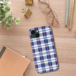 Red, White & Blue Plaid iPhone 13 Case