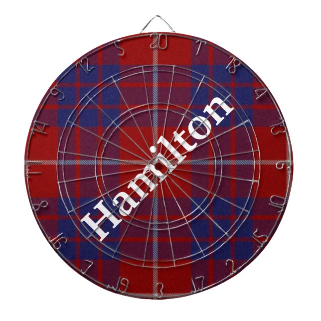 Red, White, & Blue Plaid Dart Board (Front)