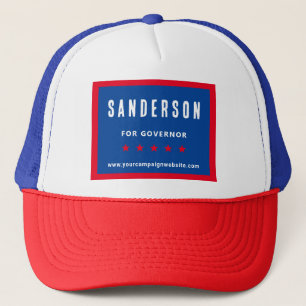 Red White Blue Political Election Campaign Name Trucker Hat
