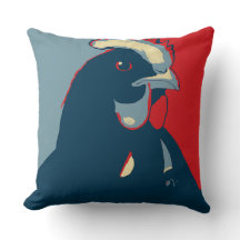 Red White Blue Pop Art Chicken Pillow
