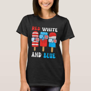 Red White Blue Popsicle 4th July Patriotic Boy Ame T-Shirt