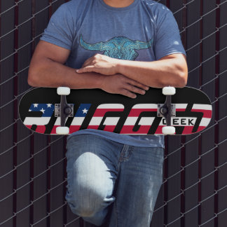 red white blue RUGGED GEEK US Flag Skateboard