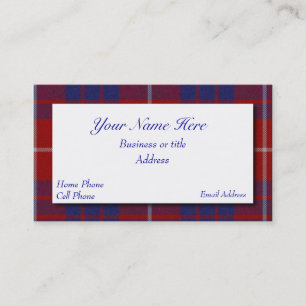 Red, White, & Blue Scottish Plaid Business Card
