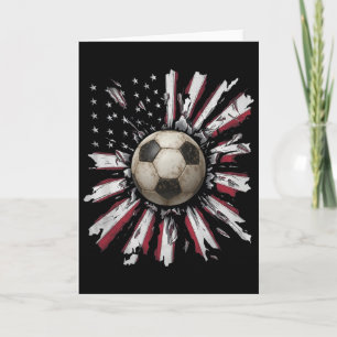 Red-white-blue Soccer Byll Explosion Grunge Street Card
