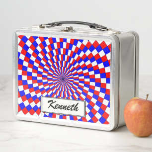 Red White Blue Spiral by Kenneth Yoncich Metal Lunch Box