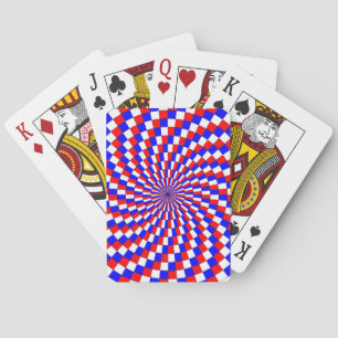Red White Blue Spiral by Kenneth Yoncich Playing Cards