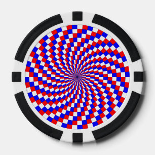 Red White Blue Spiral by Kenneth Yoncich Poker Chips