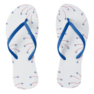 Red White Blue Star Fireworks FlipFlops