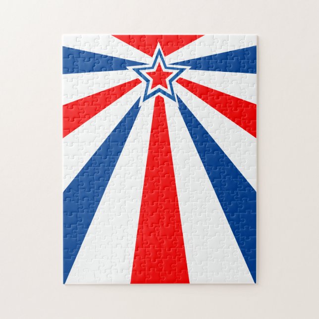 Red White Blue Star Frustrating Jigsaw Puzzle (Vertical)