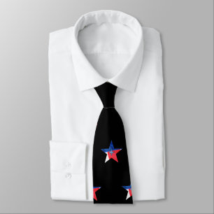 RED-WHITE-BLUE STAR necktie