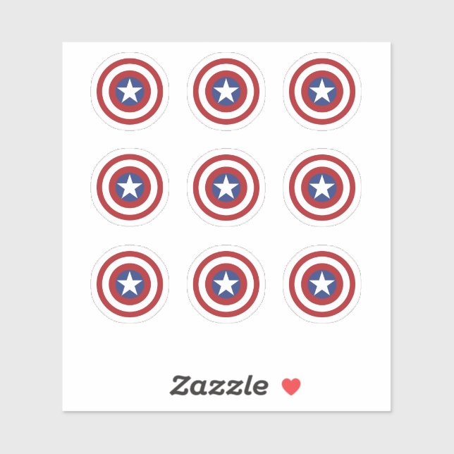 Red/White/Blue Star Round Target Sticker (Sheet)