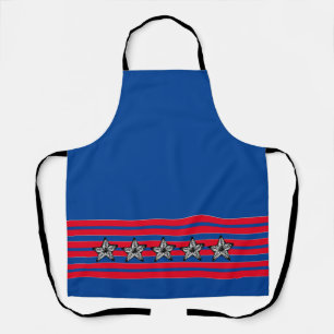 Red White Blue Starfish n Stripes Patriotic Apron