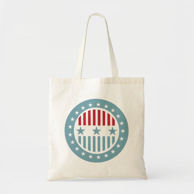 Red White & Blue Stars 4th of July Tote Bag (Front)