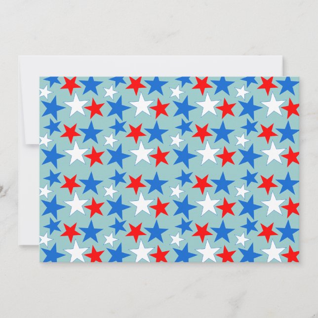 Red White & Blue Stars Invitation (Front)
