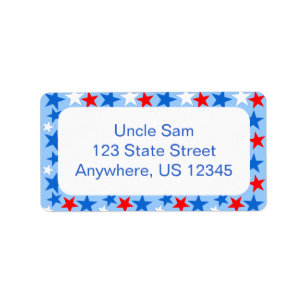 Red White & Blue Stars Label