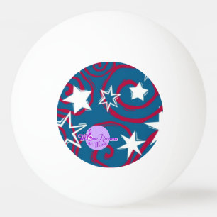 Red White & Blue Stars Ping Pong Ball