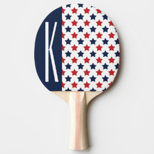 Red, White, & Blue Stars Ping Pong Paddle