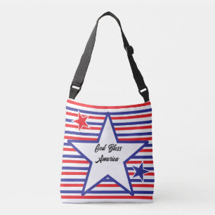 Red White Blue Stars Stripes God Bless America Crossbody Bag
