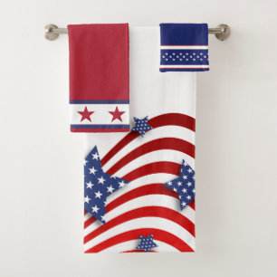 Red, White & Blue Stars & Stripes Towel Set