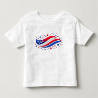 Red White Blue Stars & Wave Design – USA Pride Shi
