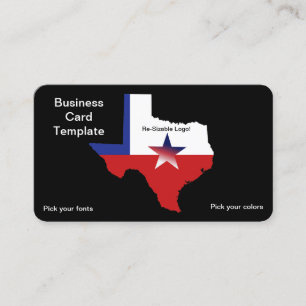 Red, White Blue State of Texas Logo Business Card