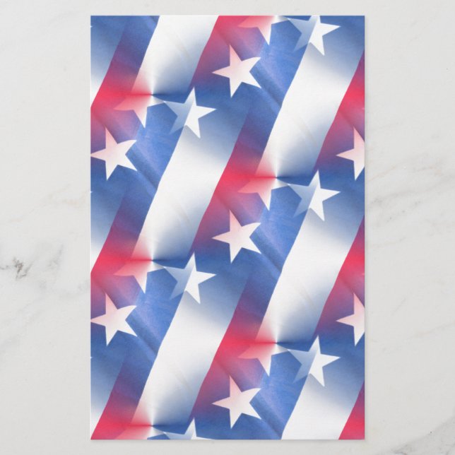 red white blue stationery (Front)