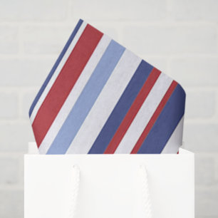 Red white blue stripe tissue paper