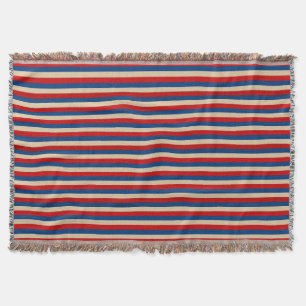 Red White Blue Striped Pattern Throw Blanket