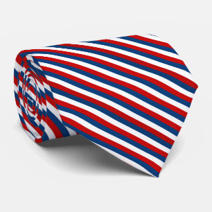 Red White Blue Striped Pattern Tie